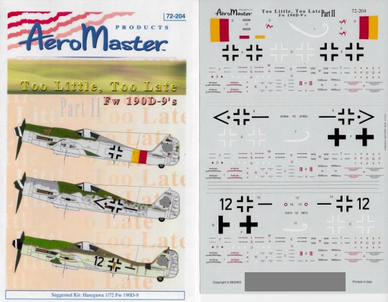 Decais Escala 1/72